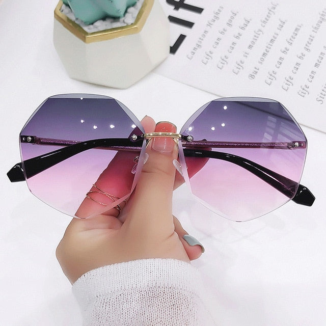 Retro Rimless Round Sunglasses – Bamblin - Fashioning You