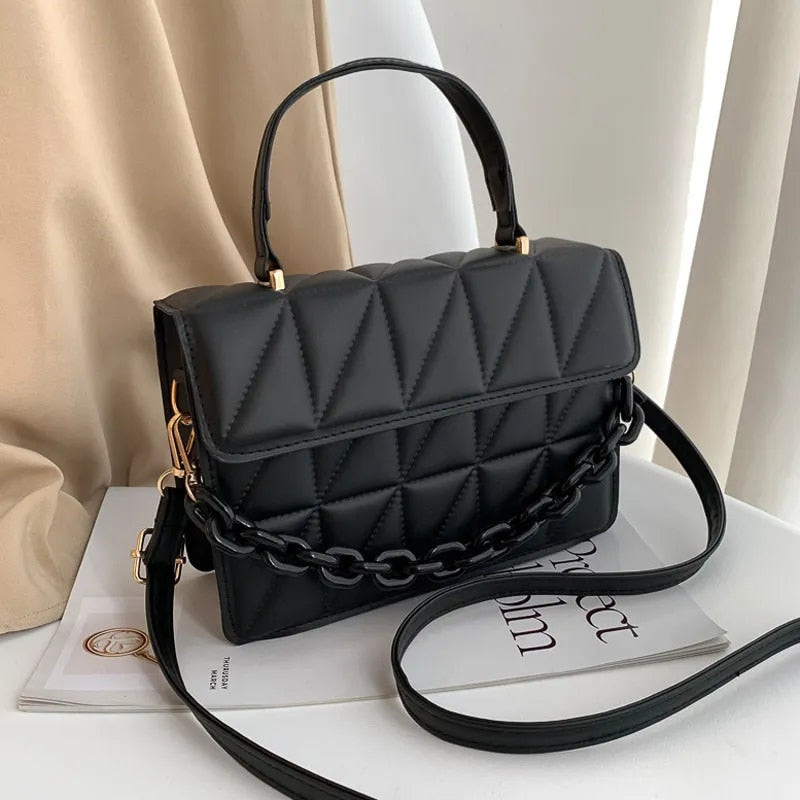 Quilted Shoulder Bags for Women Designer Black Chain Purse Small Classic Leather  Crossbody Clutch Handbag 